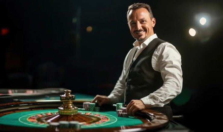 Studio live dealer Dragon Tiger dengan kamera multi-angle dan antarmuka taruhan real-time di platform camertoto