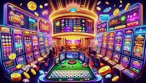 Galeri permainan slot Dream Gaming di camertoto menampilkan thumbnail Aviator, Sweet Bonanza, Gates of Olympus, dan judul populer lainnya